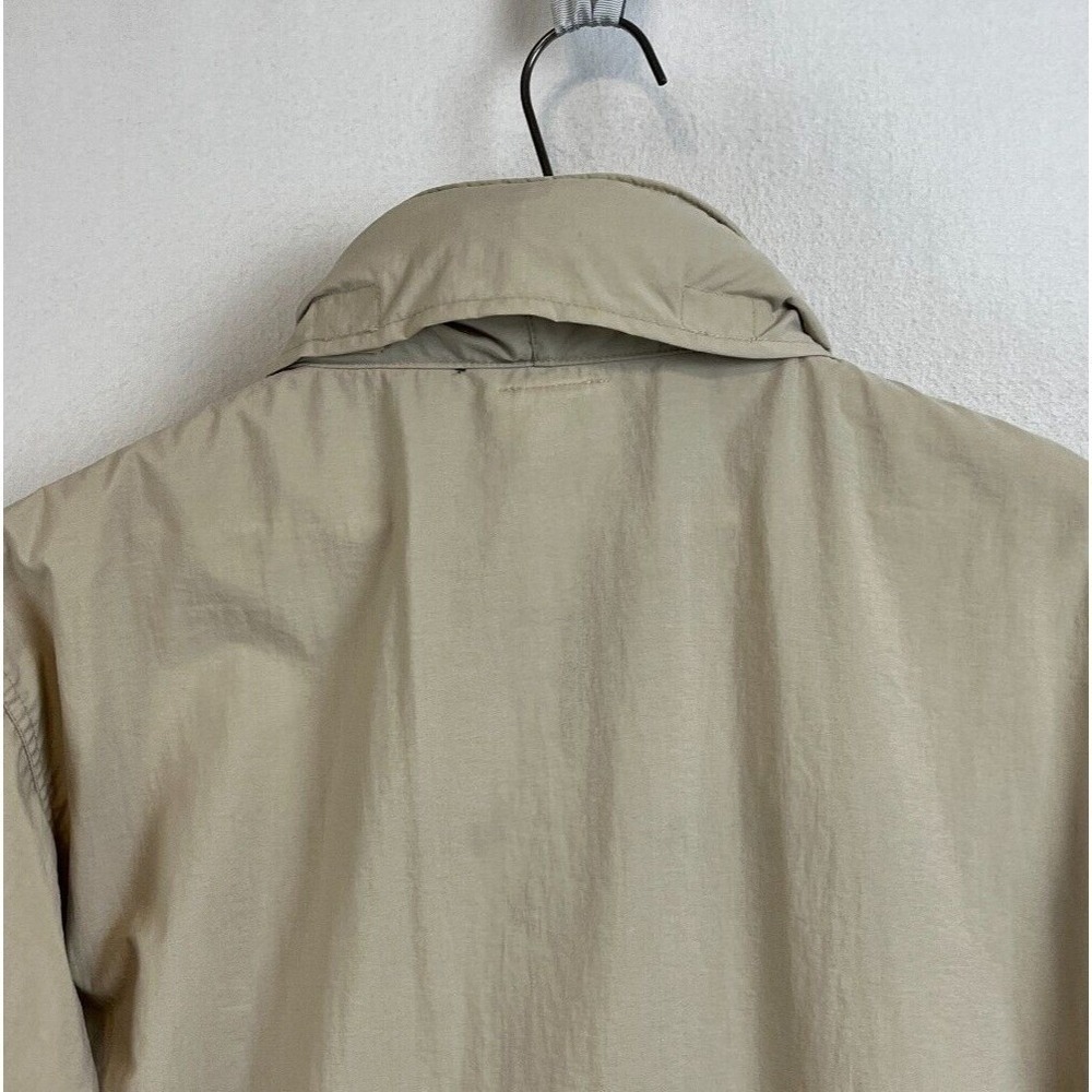 Northern Reflections Tan Floral Embroidered Nylon Windbreaker Jacket Medium - Picture 9 of 12